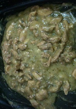 Una foto de Fajitas de pollo con crema de brócolis