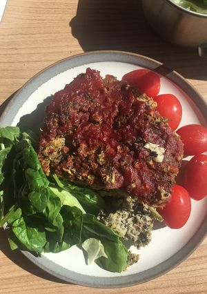 A picture of Baked beef loaf- (pre 15m, 60m oven).