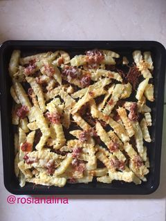Foto resep French fries keju bolognais