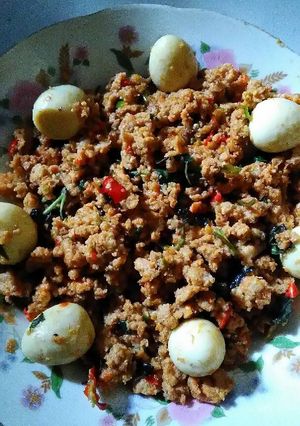 Foto resep Oncom telor puyuh pedas