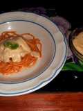 Espagueti rojo con salsa bechamel 😋