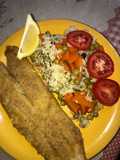 Filete de Merluza con Arroz Primavera