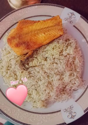 عکسی از دستور سبزی پلو با ماهی 🐟🍽