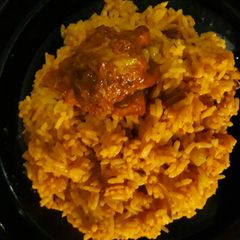 Jollof rice and Turkey A picture of Jollof rice and Turkey.