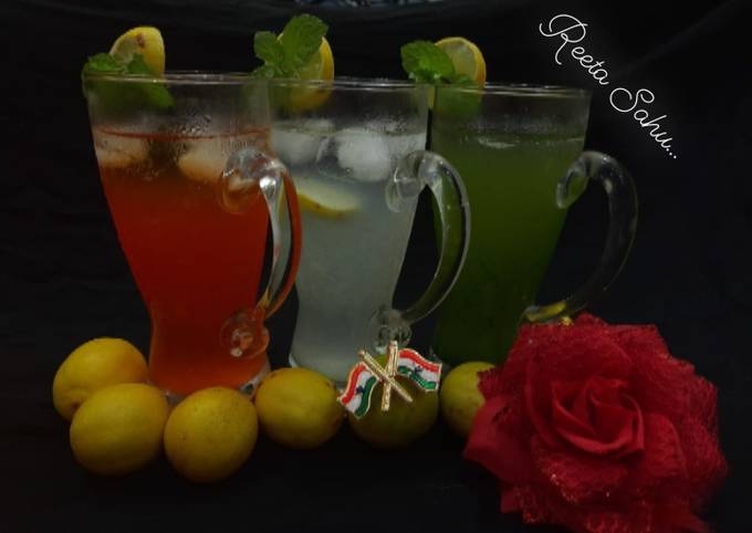 त र ग न ब प न Tiranga Nimbu Pani Recipe In Hindi र स प बन न क व ध In Hindi By Reeta Sahu Cookpad