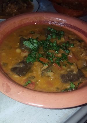 صورة لوصفة باذنجان بالفول المدشش