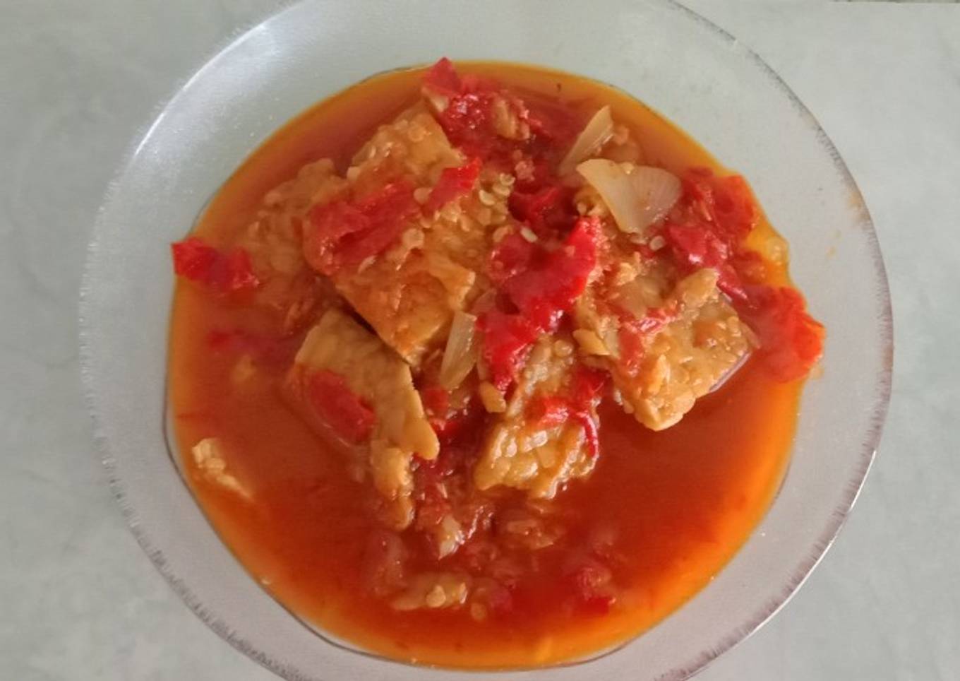 Tempe kuah merah