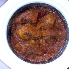 A picture of Red oil chicken stew.