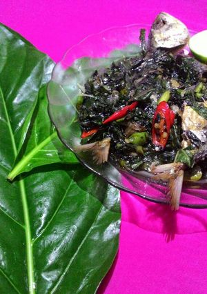 Foto resep tumis daun mengkudu ikan peda