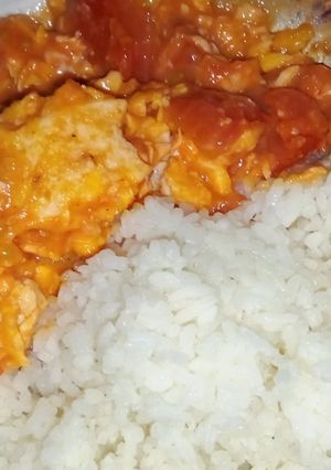 Foto resep Telur Scramble saus tomat gurih ala resep chenle moment HUT RI
