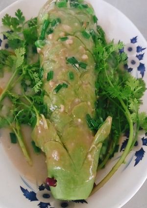 Hình của món Bầu hấp chao.