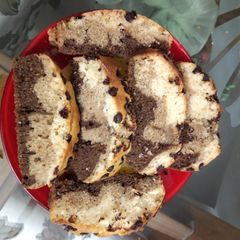 Choco chip ombre cake (eggless) A picture of Choco chip ombre cake (eggless).