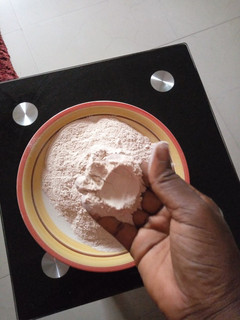 A picture of Cocoyam flour procedure.