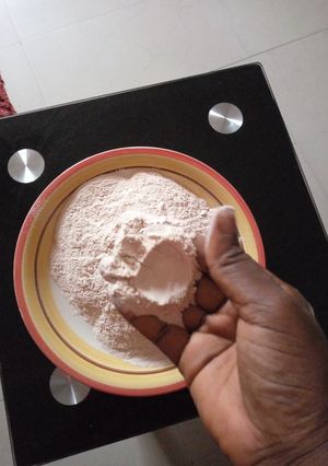 A picture of Cocoyam flour procedure.