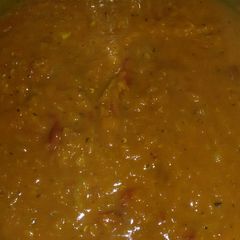 Lentil and carrot soup A picture of Lentil and carrot soup.