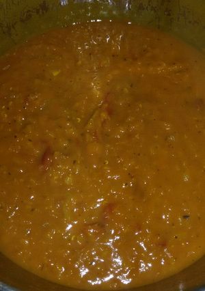 A picture of Lentil and carrot soup.
