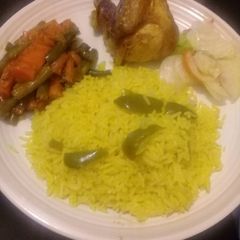 A picture of Hot chakalaka with rice.