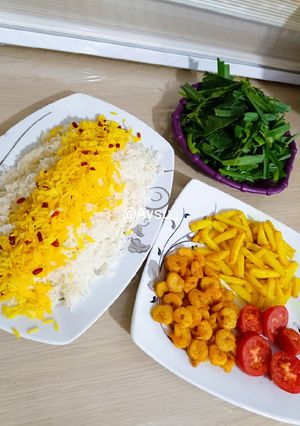 عکسی از دستور پلو میگو ساده🍤
