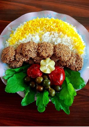 عکسی از دستور کتلت کنجدی