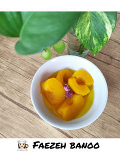 عکسی از دستور کمپوت سیب زعفرانی 💛🍏💚