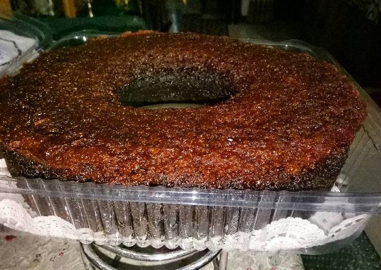 kaidah menggodok Bolu Caramel / Bolu Sarang Semut yang enak