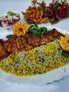 عکسی از دستور سبزی پلو ماهی با تمام نکات🐟
