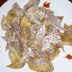 A picture of Nduma crisps#my creative nduma recipe#author marathon.