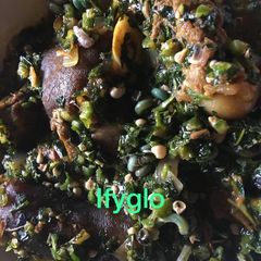 A picture of Okro soup with peri wrinkle.