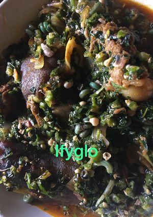 A picture of Okro soup with peri wrinkle.