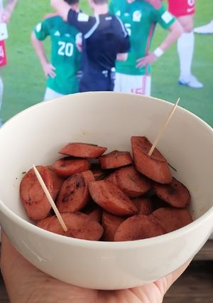 Una foto de Salchichas para botanear⚽🏟️