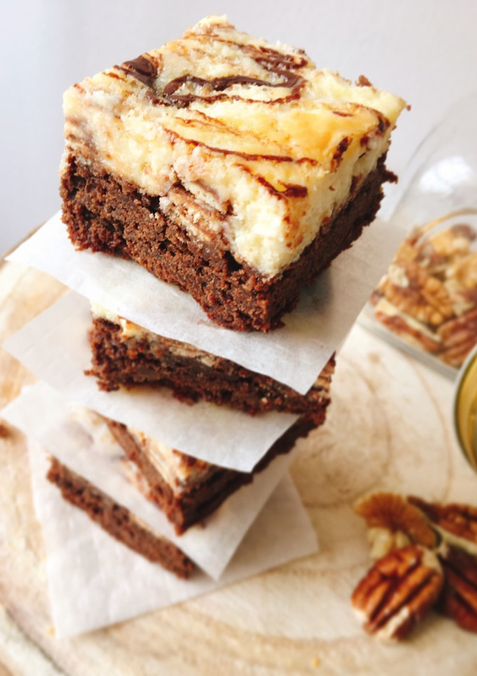 Una foto de Brownie cheesecake con Kit-Kat