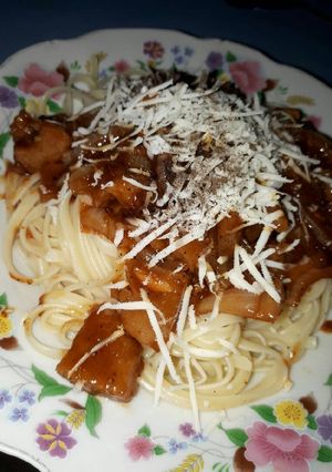Foto resep Spaghetti saus barbeque ala suamiku