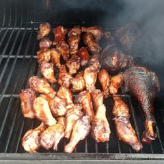 Applewood Smoked wings and turkey legs A picture of Applewood Smoked wings and turkey legs.