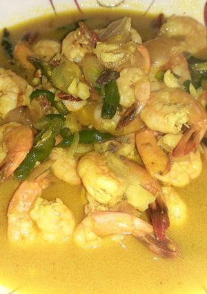 Foto resep Udang Pedas Bumbu Kuning