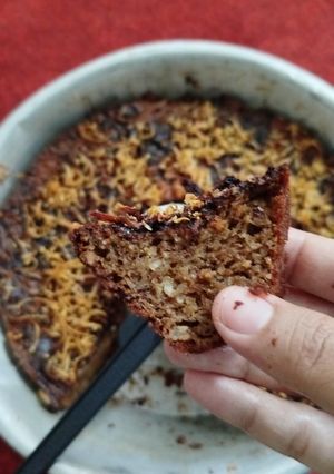 Foto resep Kue Oatmeal Multigrain Pisang Simpel (Banana Oat Cake)