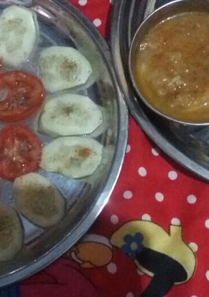 A picture of Sama ke chawal with salad.