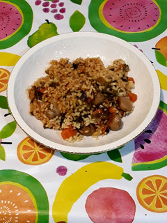 Una foto de Arroz blanco con verdura al miso rojo