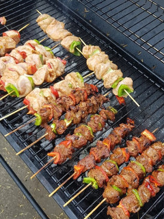 A picture of Chicken and Beef Skewers.