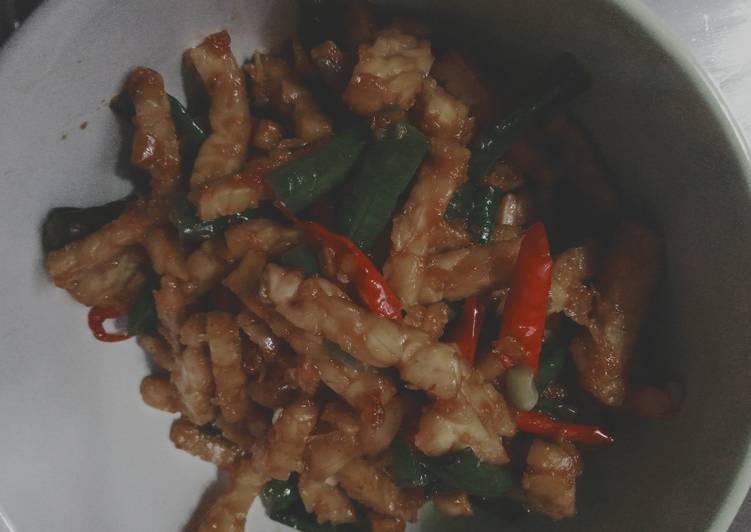 Cara mudah meracik Oreg Tempe kacang Panjang Anti Gagal