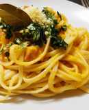 "Cualquier pasta" con zapallo y jamón