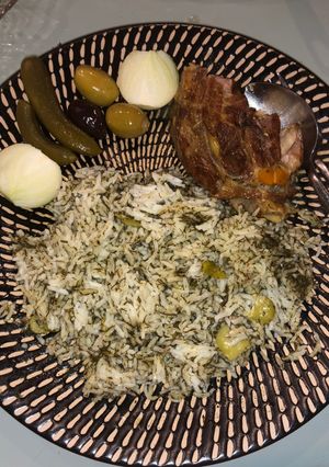 عکسی از دستور باقالی پلو با گردن