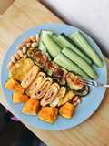 Evening Bacon Egg Roll with Vegetables (Eat Clean)