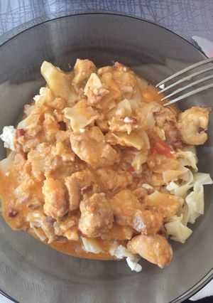 Harcsapaprikás túrós csuszával recept fotója