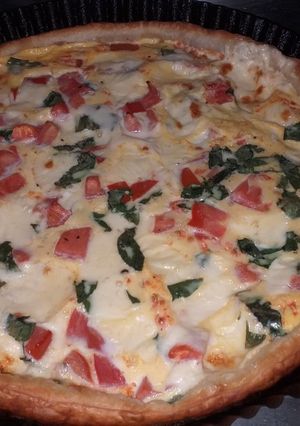 Una foto de Tarta caprese