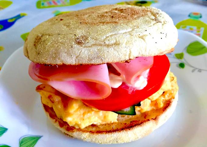 Steps to Make Quick Ham &amp; Egg English Muffin