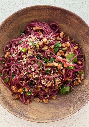 Una foto de Spaghetti al tinto