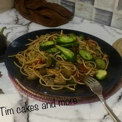 A picture of Eggplant pasta.