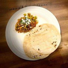 A picture of Besan capsicum sabji/ bharda bhaji.