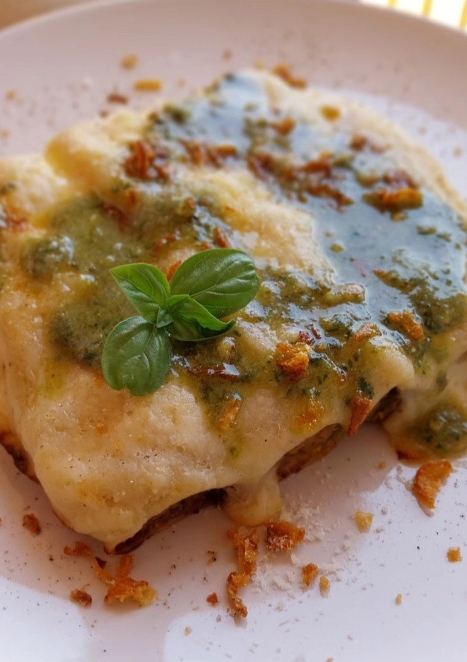 Una foto de Canelones de carne asada con toque de pesto de nueces