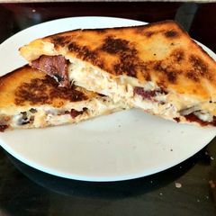 A picture of My Toasted Chicken, Streaky Bacon and cheese Grilled Sandwich.